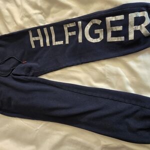 Tommy Hilfiger Navy Sweatpants with Silver Logo
